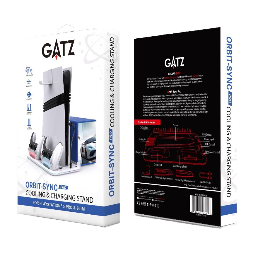 GATZ Orbit-Sync Pro Cooling and Charging Stand for PS5 Pro and Slim - GameShop Asia