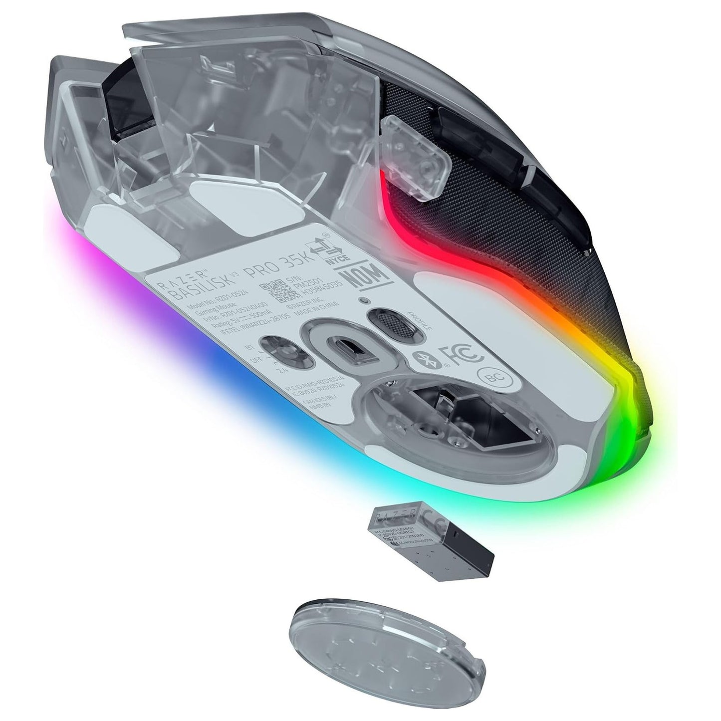 Razer Basilisk V3 Pro 35K Ergonomic Wireless Gaming Mouse Phantom White Edition