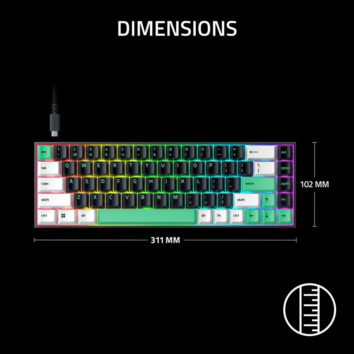Razer Reclusa X Mini 65% Enthusiast Gaming Keyboard