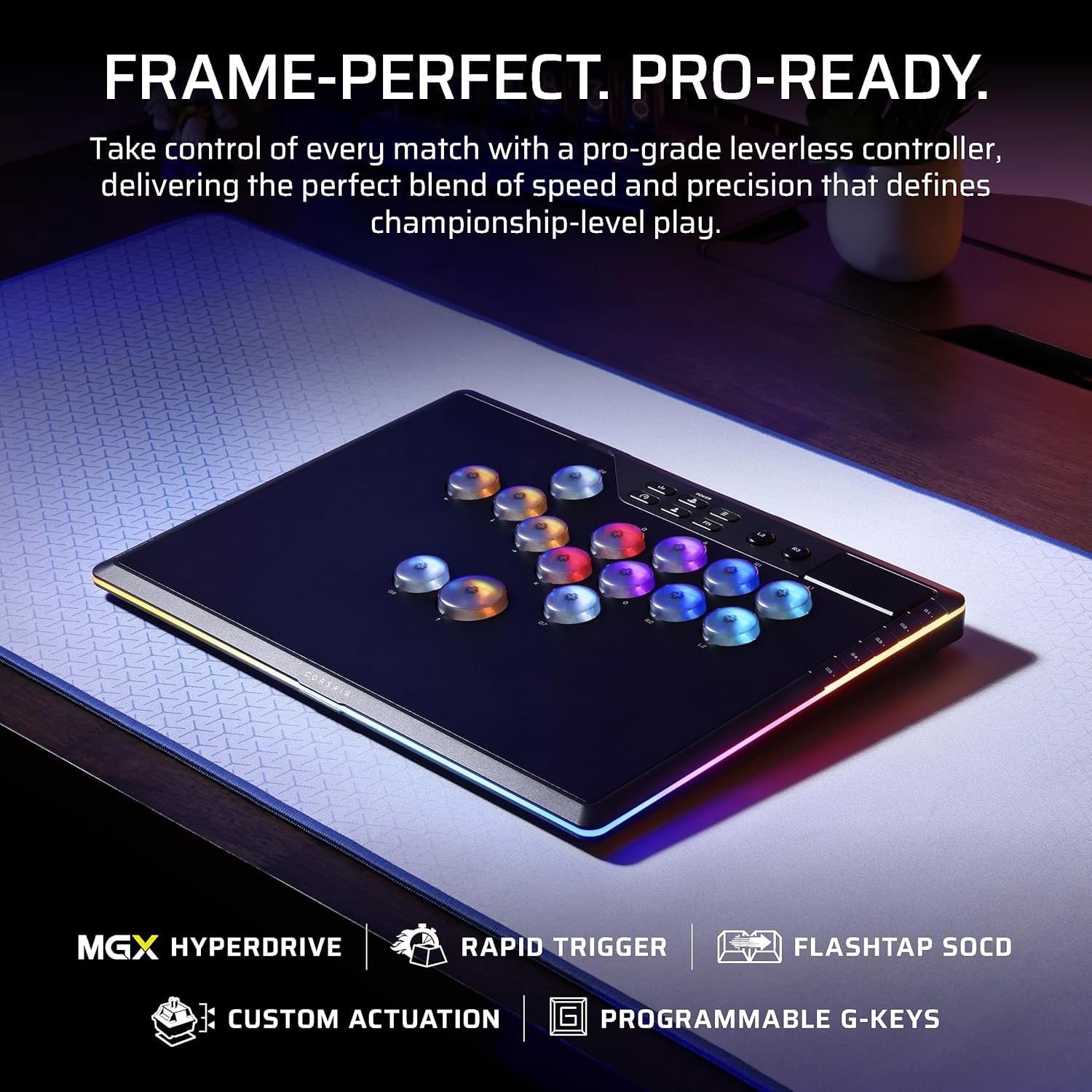 Corsair Novablade Pro Wireless Hall Effect Leverless Controller for PlayStation 5 and Windows - GameShop Asia