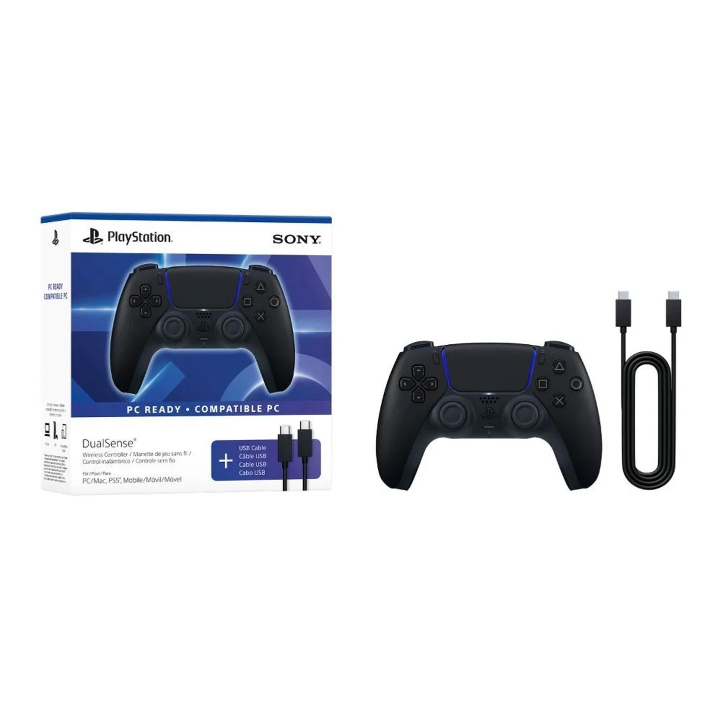 PlayStation 5 DualSense Wireless Controller Midnight Black with USB Cable - GameShop Asia