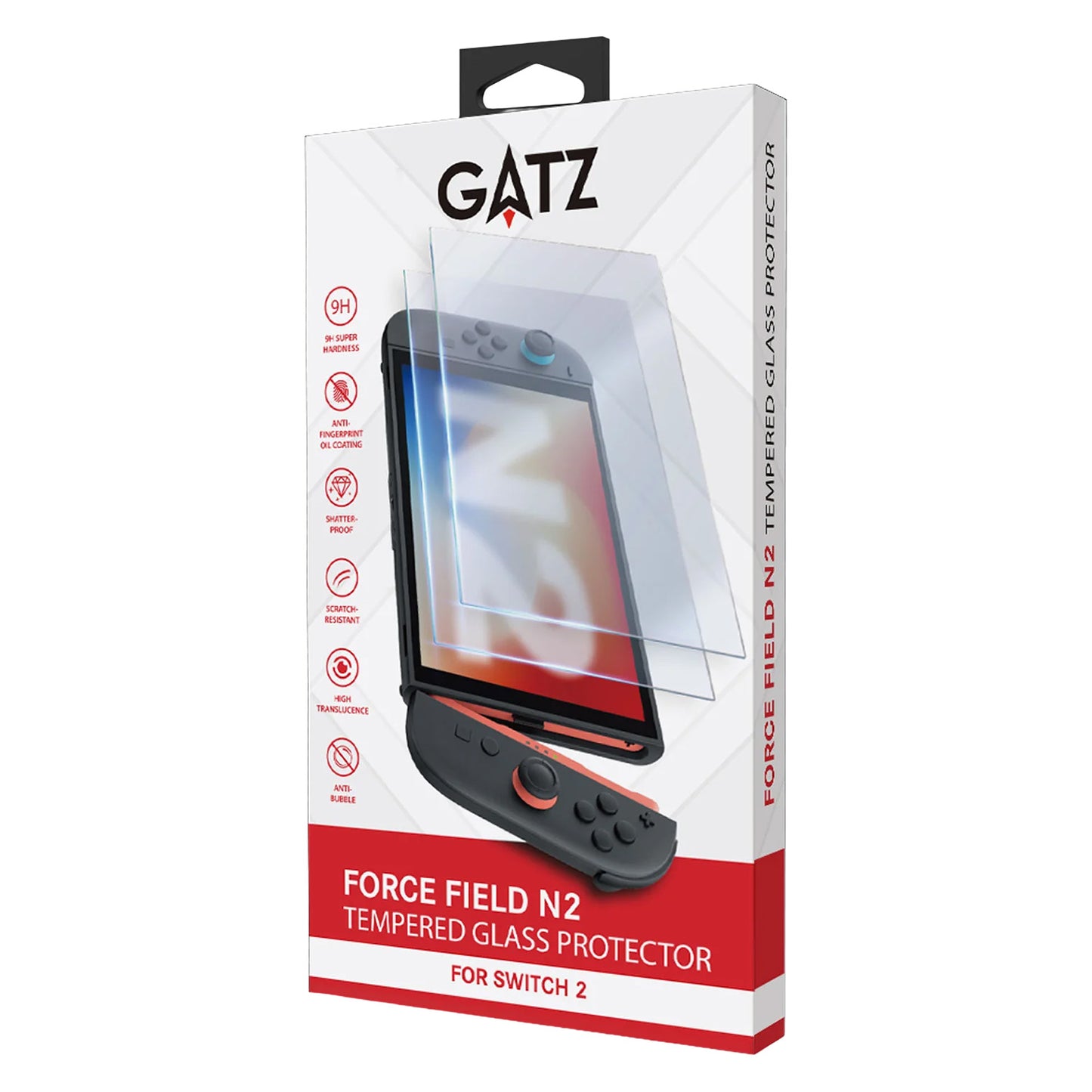 GATZ Force Field N2 Tempered Glass Protector for Nintendo Switch 2 (Set of 2) - GameShop Asia