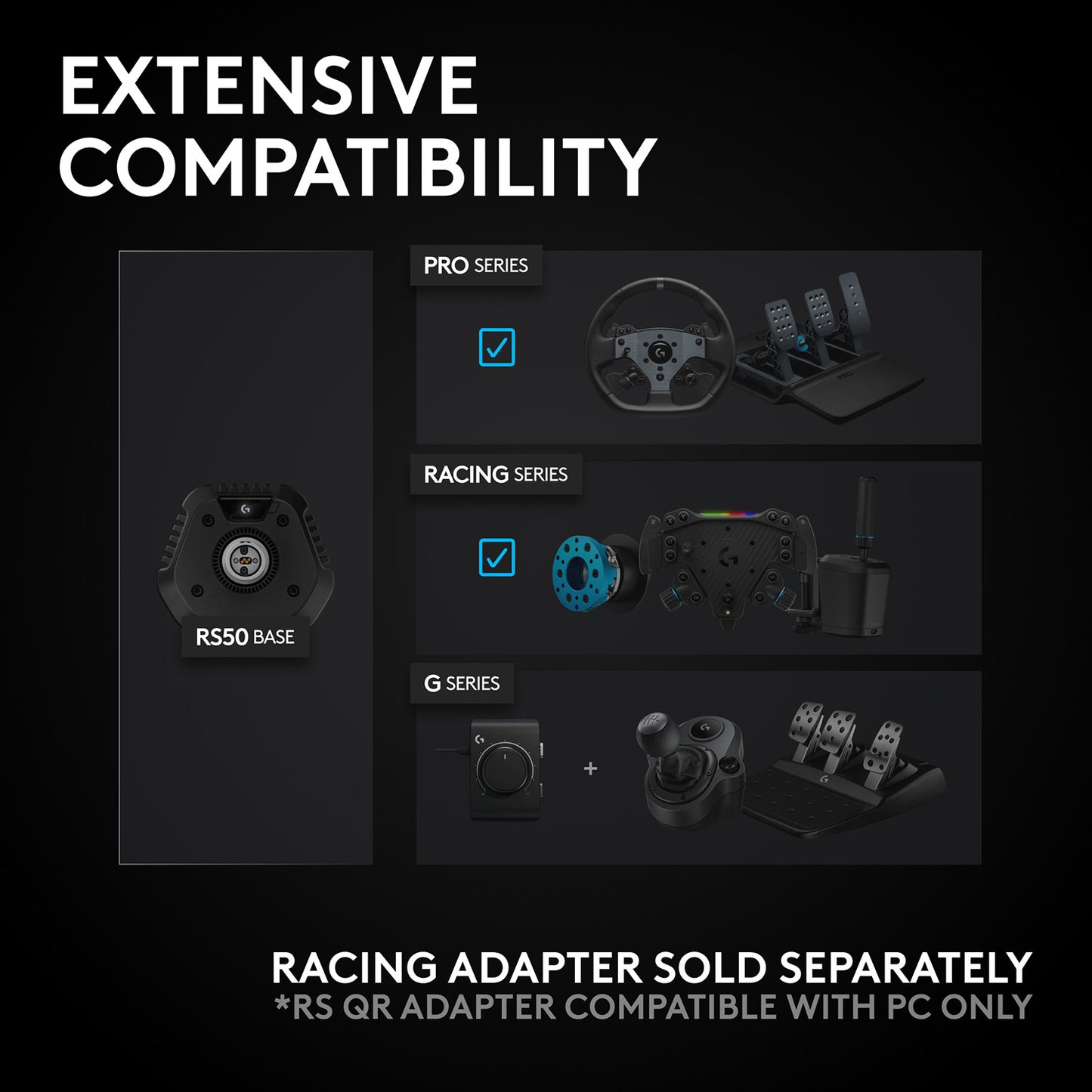 [Cashback Bonus] Logitech RS50 System Direct Drive Racing Wheel and Base for PlayStation and PC - GameShop Asia