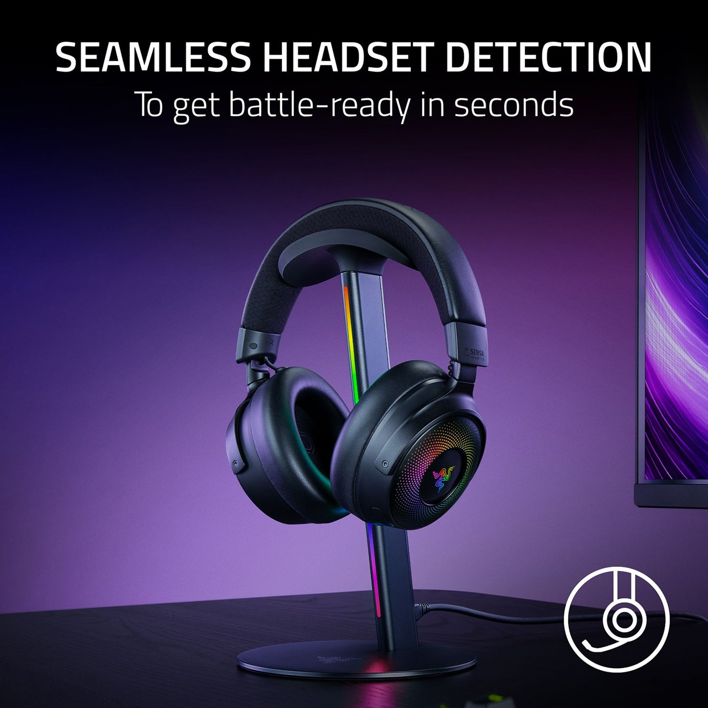 Razer Base Station V3 Chroma Smart RGB Headset Stand with USB Ports