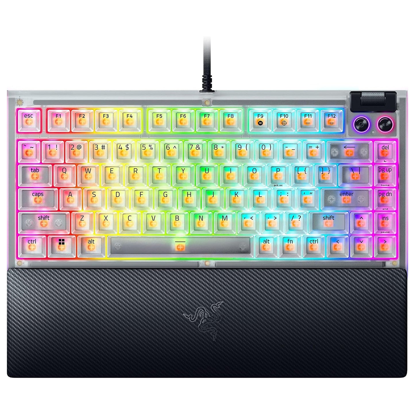 Razer BlackWidow V4 75% Hot-swappable Mechanical Gaming Keyboard Phantom White Edition