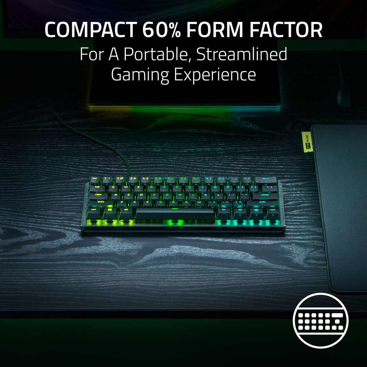 Razer Huntsman V3 Pro Mini 8KHz 60% Analog Optical Esports Keyboard