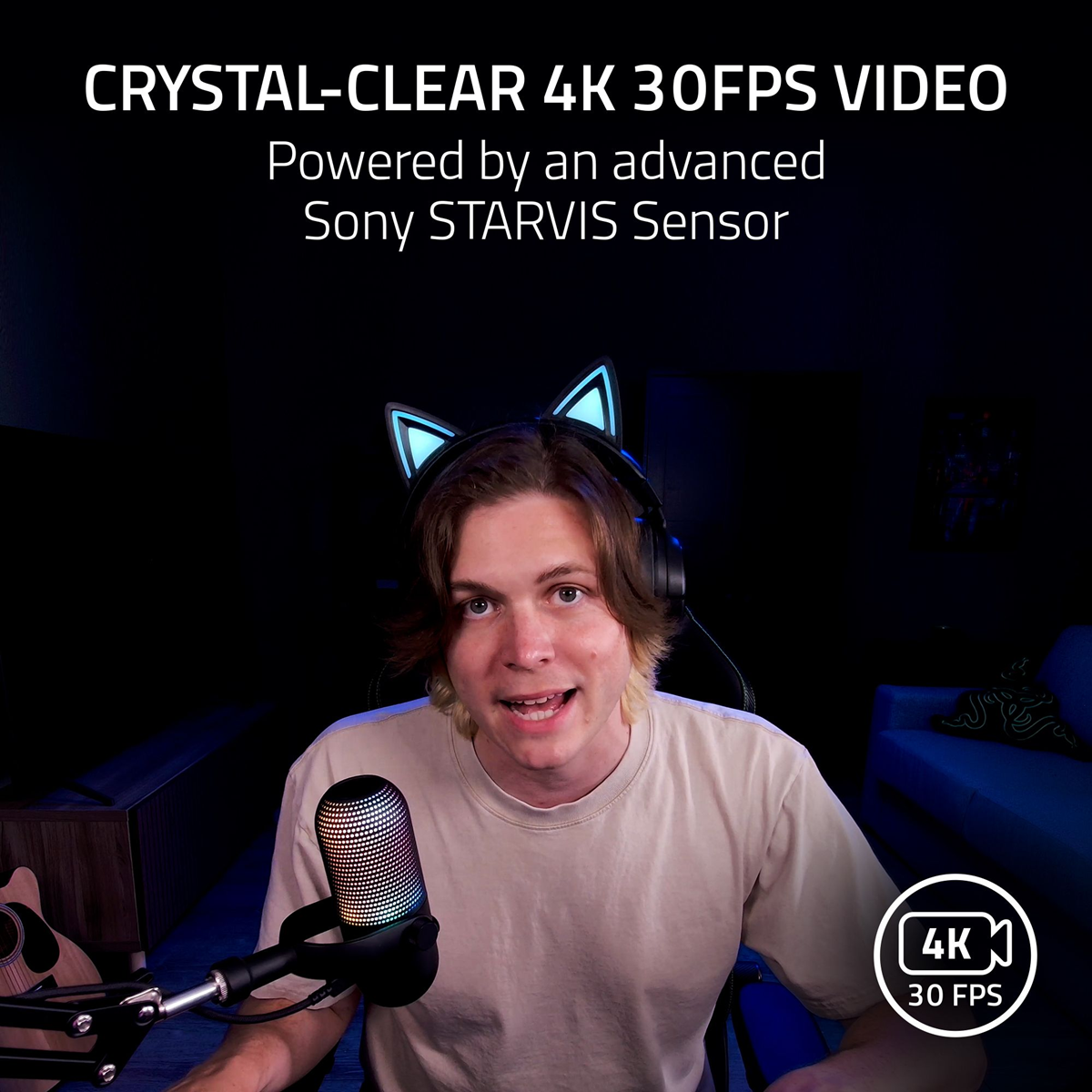 Razer Kiyo V2 4K30 Webcam for Content Creation and Streaming Black Edition - GameShop Asia