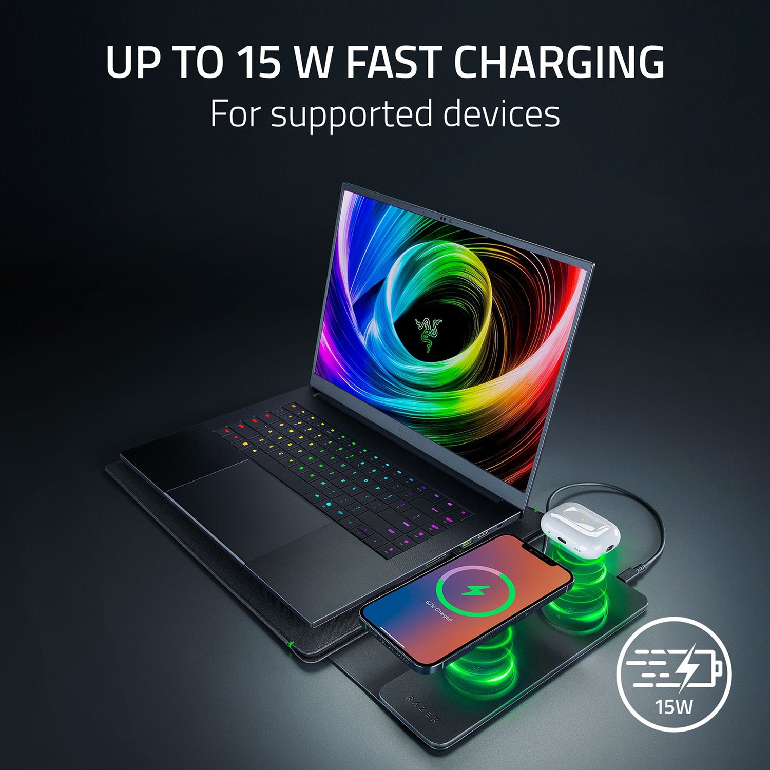 Razer Laptop Sleeve 16'' with Wireless Charging for Devices - GameShop Asia