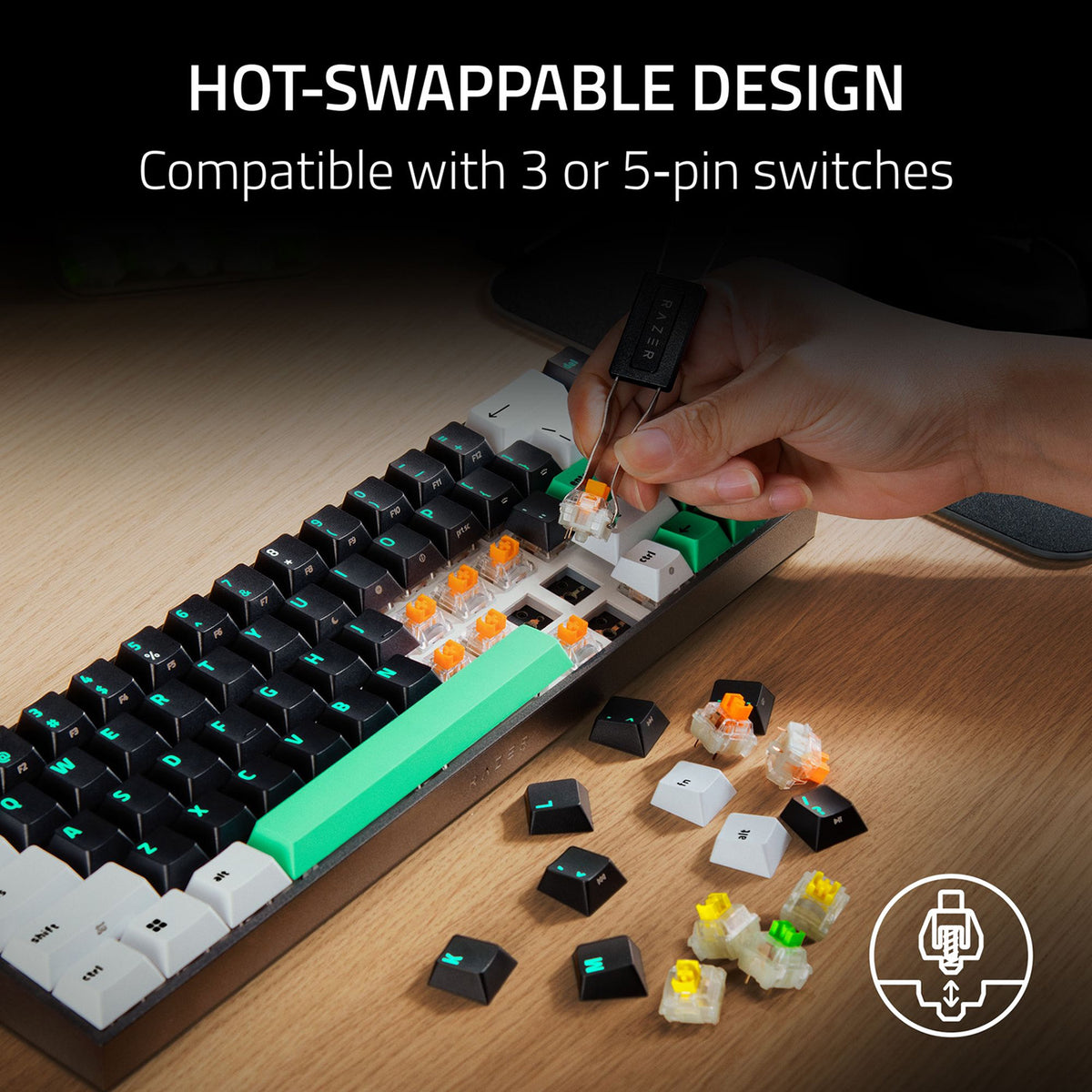 Razer Reclusa X Mini 65% Enthusiast Gaming Keyboard